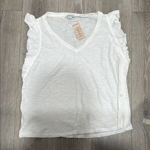 Sundance White Ruffle Sleeve Tank Top - NWT